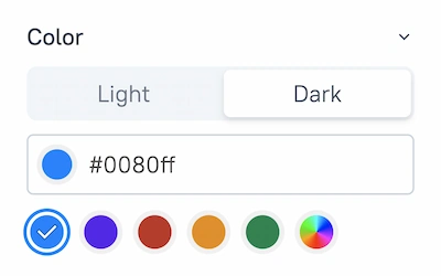 Color settings UI in Appsmith's new theming