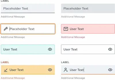Various variants of TextField component of Babbel's Design System