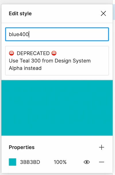 Deprecation guidelines in Figma